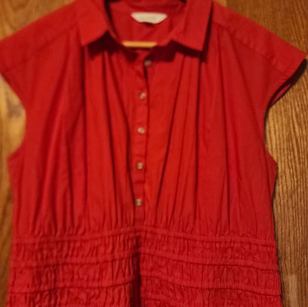 New Lucky Brand Capped Sleeve Midi Dress (L) - Breezy Cotton Comfort!